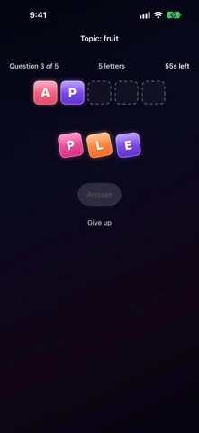 AI Word Scramble App Store screenshot