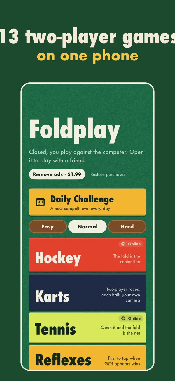 Foldplay: 2 Player Games App Store screenshot