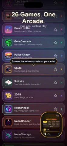 Pocket Arcade Retro Games App Store screenshot